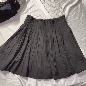Zara Black A-Line Pleated Skirt